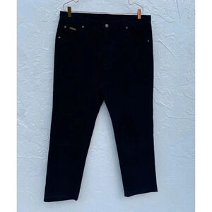 Peter Christian Mens Flat Front Corduroy Pants Black Sz W38 x L30